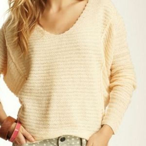 Free People peach bumblebee oversized sweater.